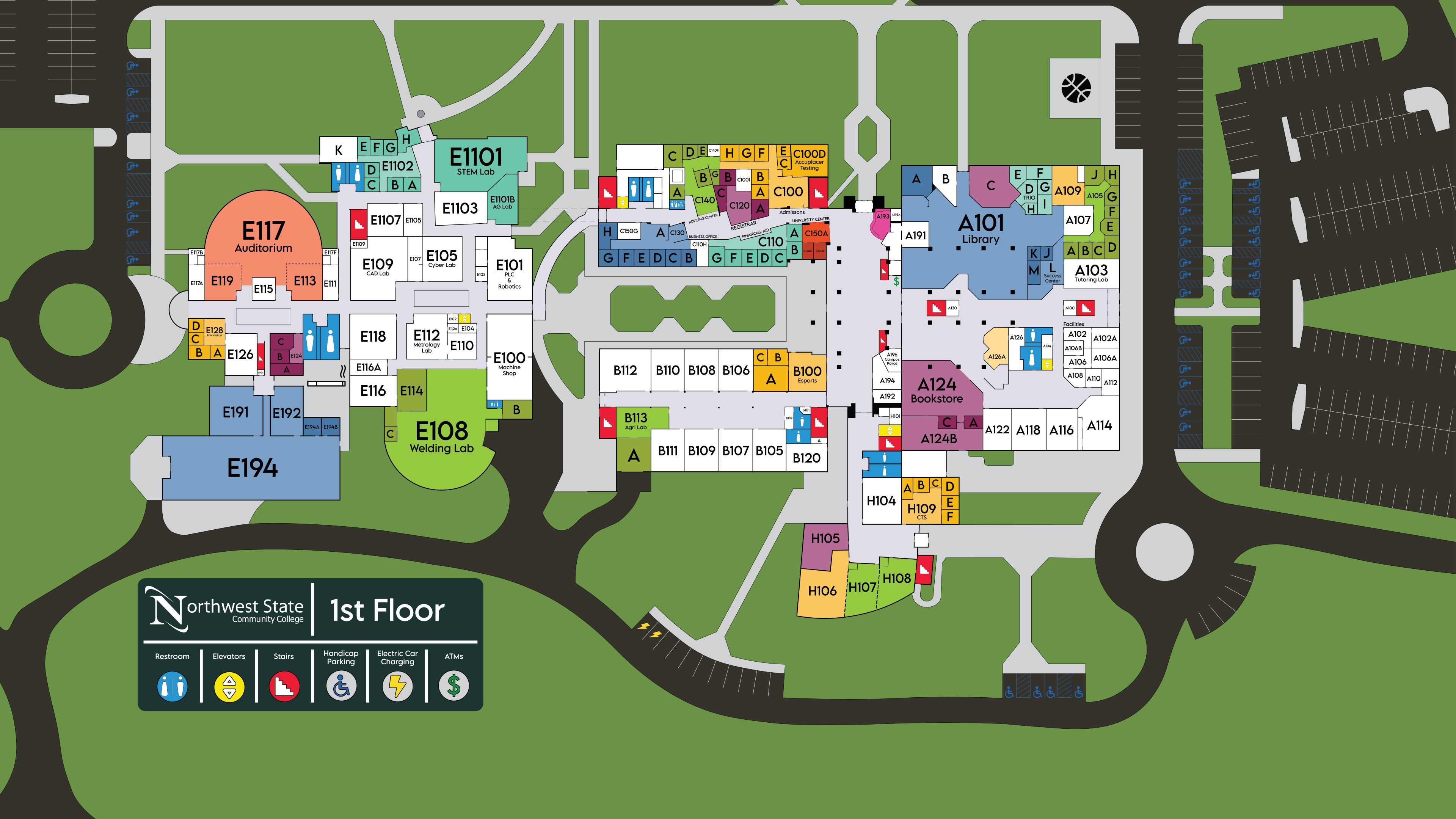 Map of Northwest State Community College 1st Floor